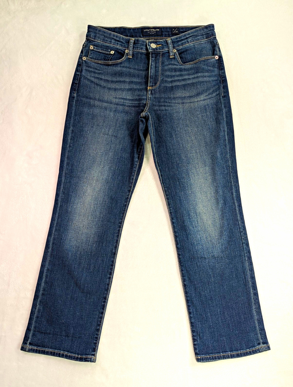 Lucky Brand Sweet Crop Mid Rise Straight Leg Jeans Size 6/28 Medium Wash